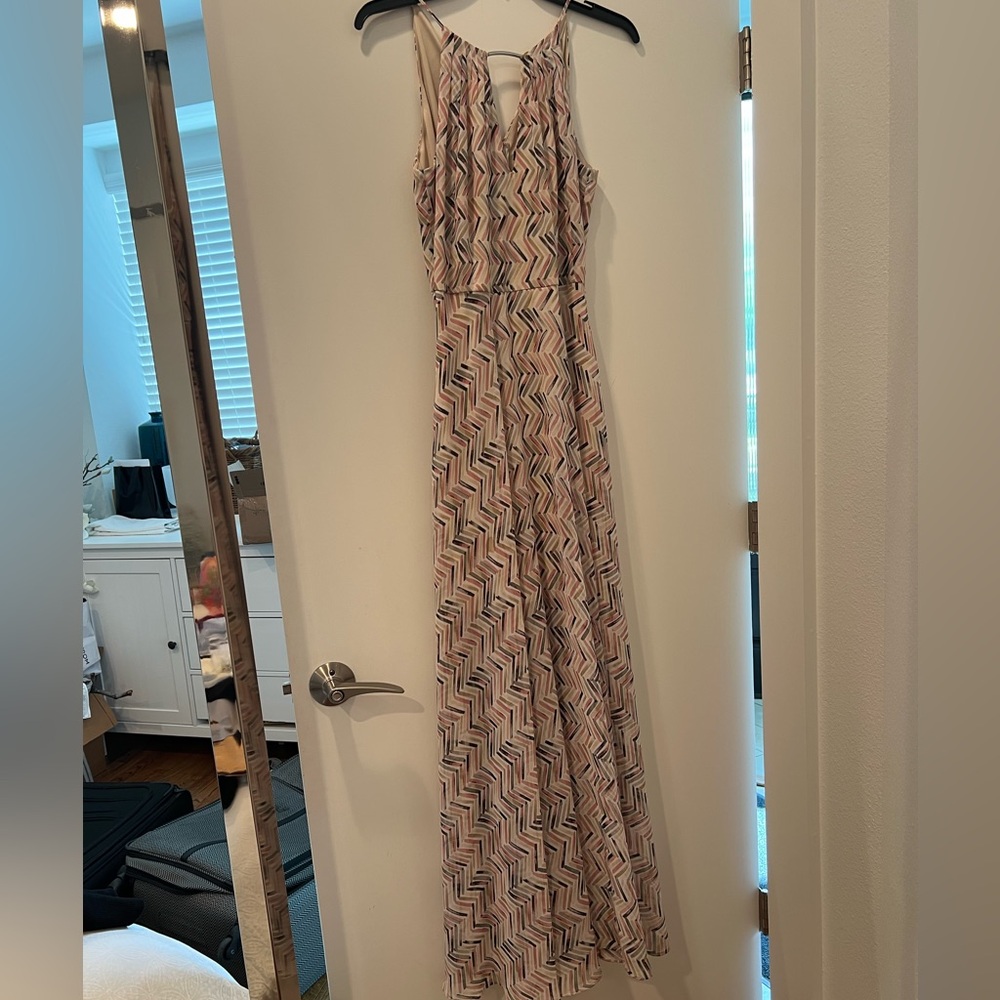 White House Black Market Chevron Maxi Dress